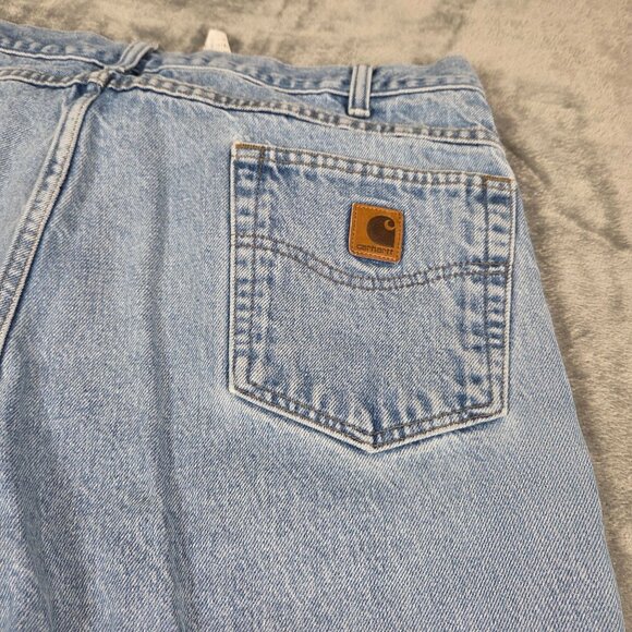 Carhartt Jeans Mens 40X34 Light Wash Denim Relaxed Fit Straight Workwear READ - Picture 2 of 10